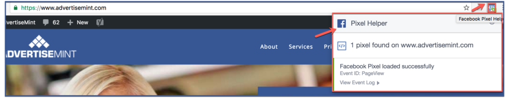 facebook pixel check google chrome