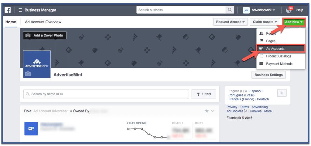 How To Create A New Facebook Ad Account In Business Manager AdvertiseMint