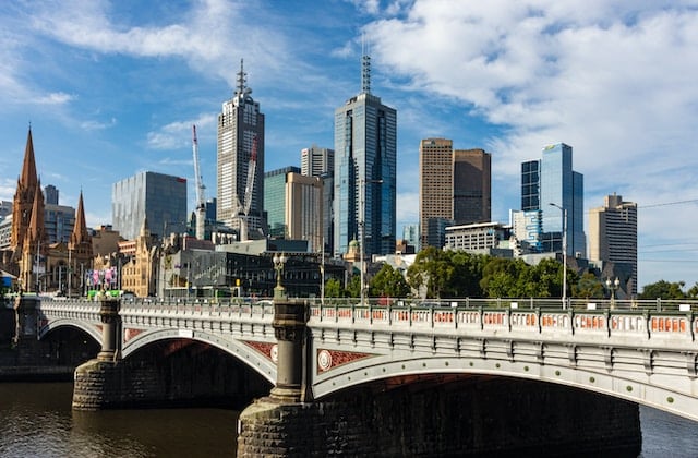 Beautiful view of CBD from Princes Bridge Melbourne advertising agency